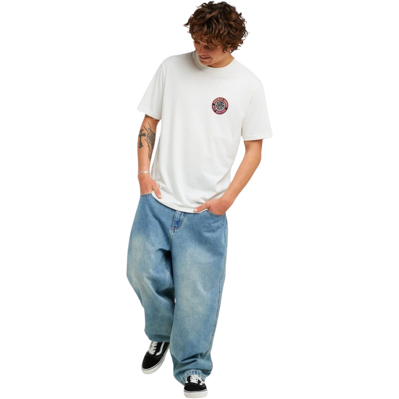 Rip Curl Mens Destroy Series T-Shirt 1BGMTE - Bone